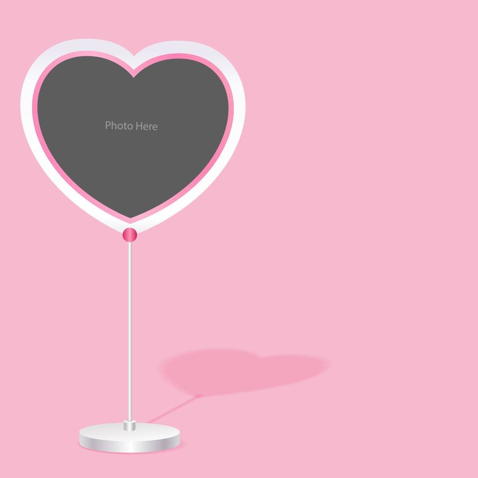 Hanging photo frame on background vector