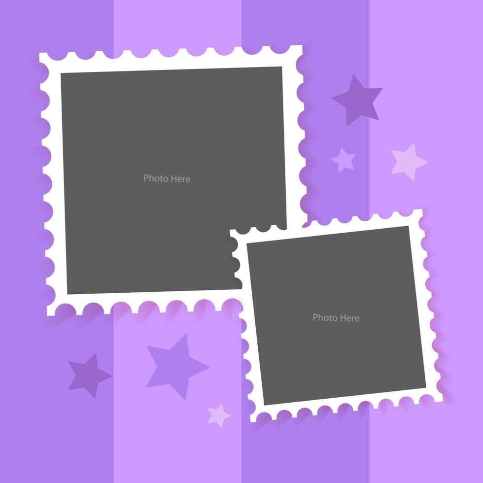 Hanging photo frame on background vector