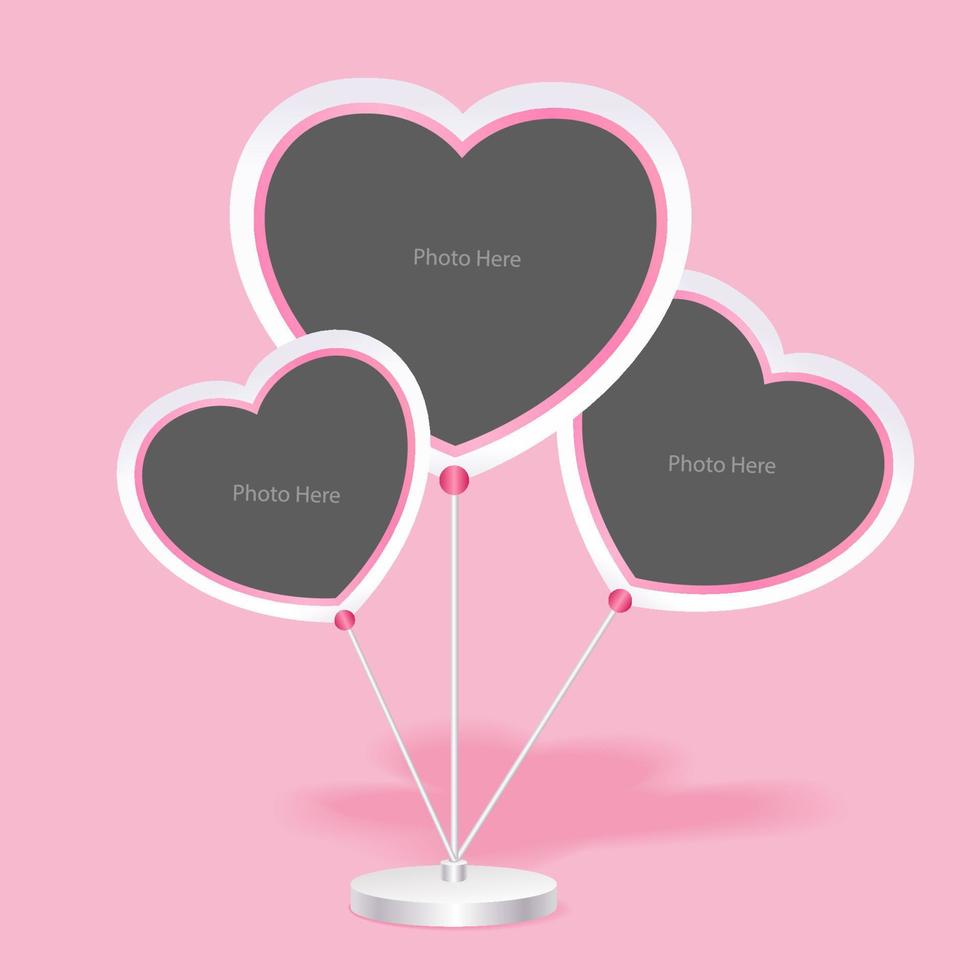 Hanging photo frame on background vector