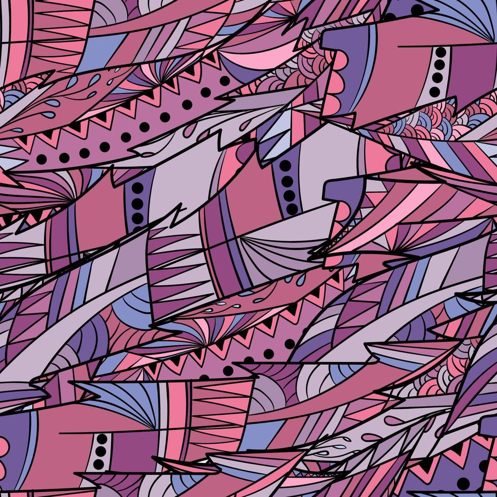 Seamless pattern background with abstract leaves and flower vector