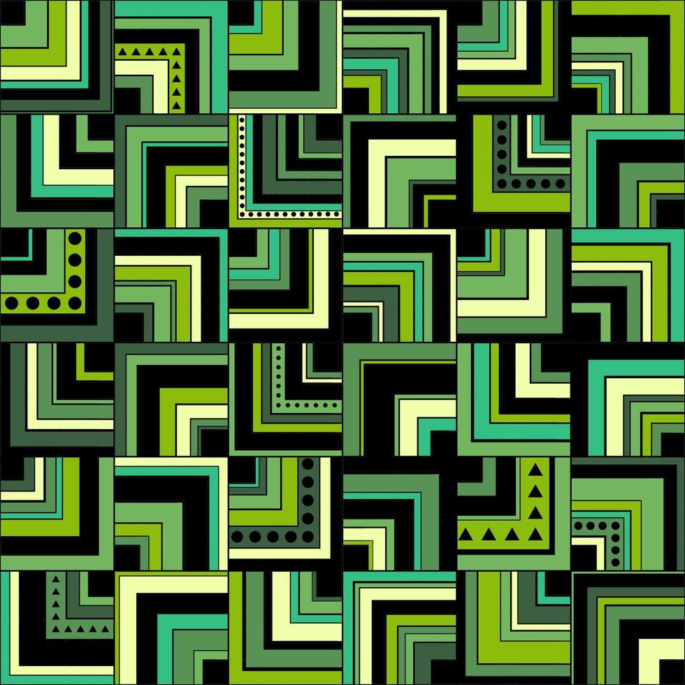 Seamless geometric pattern  background with squares, circles and triangles vector