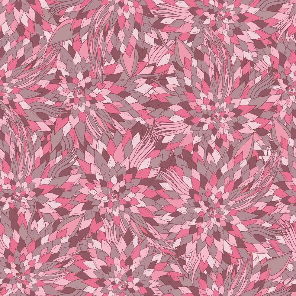 Seamless floral background with abstract patterns of peonies vector