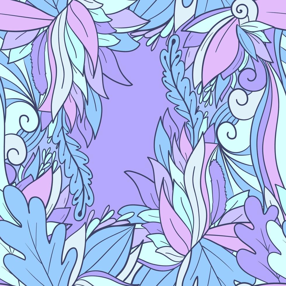 Floral seamless pattern with leaves, flowers and berries. vector