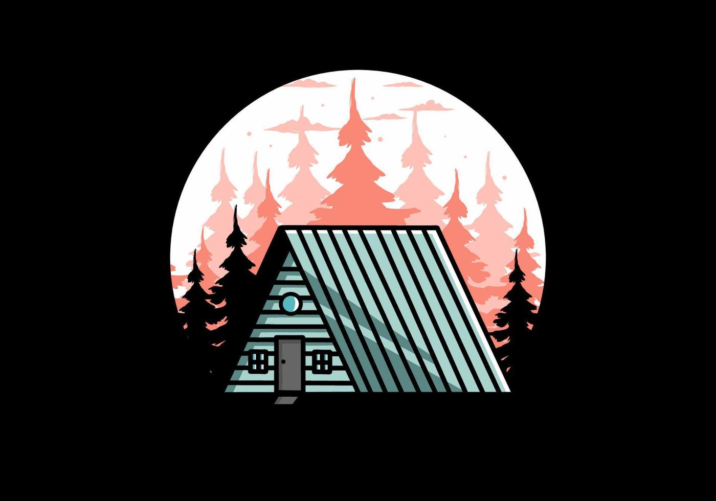 Vintage wood cabin illustration design vector