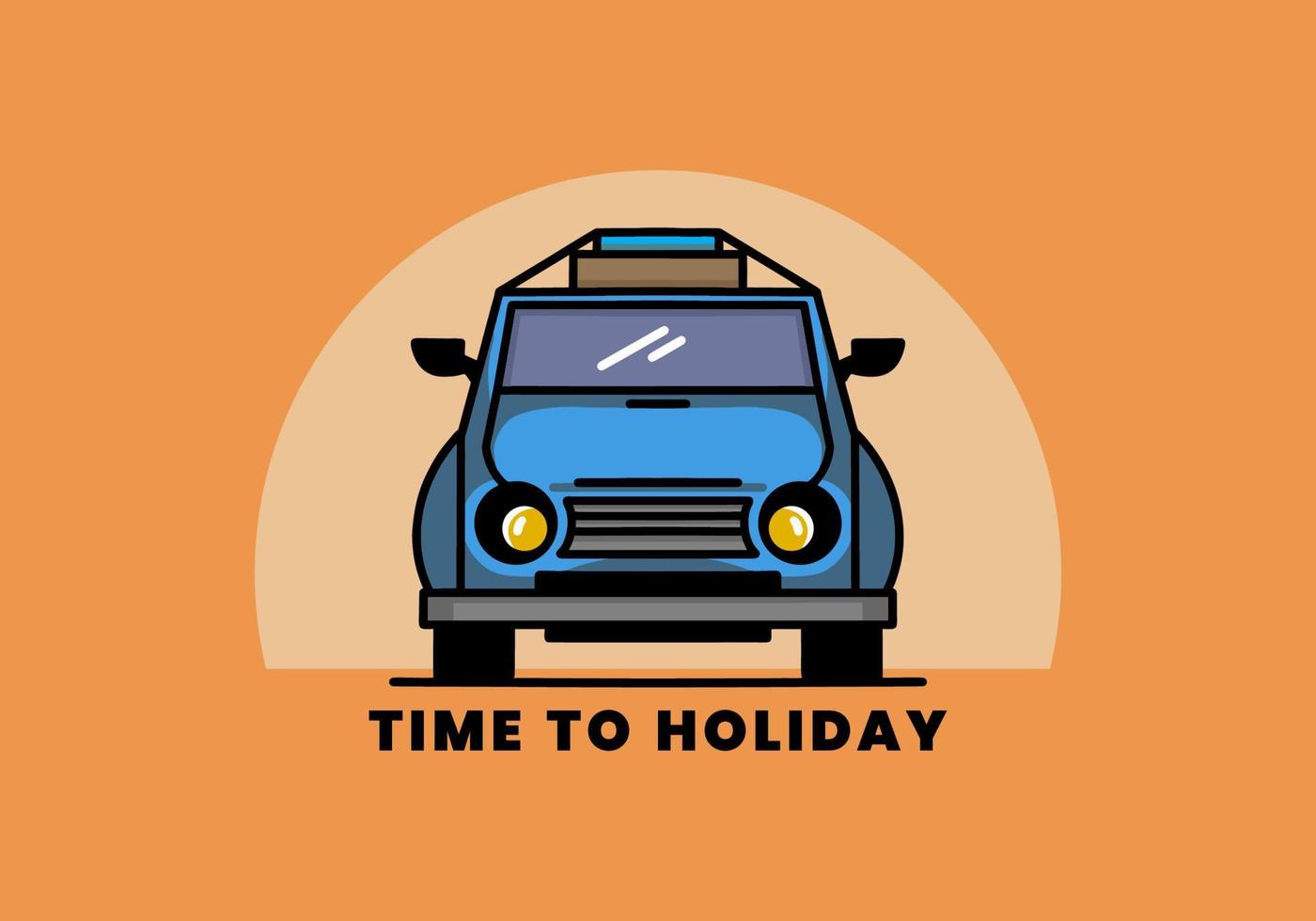Holiday in car illustration design vector