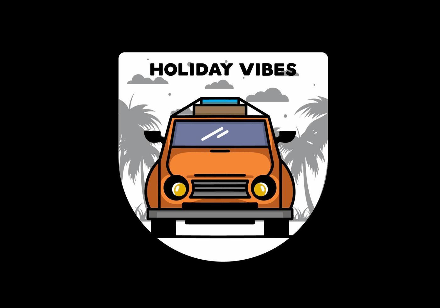 vacaciones en diseño de ilustración de coche vector
