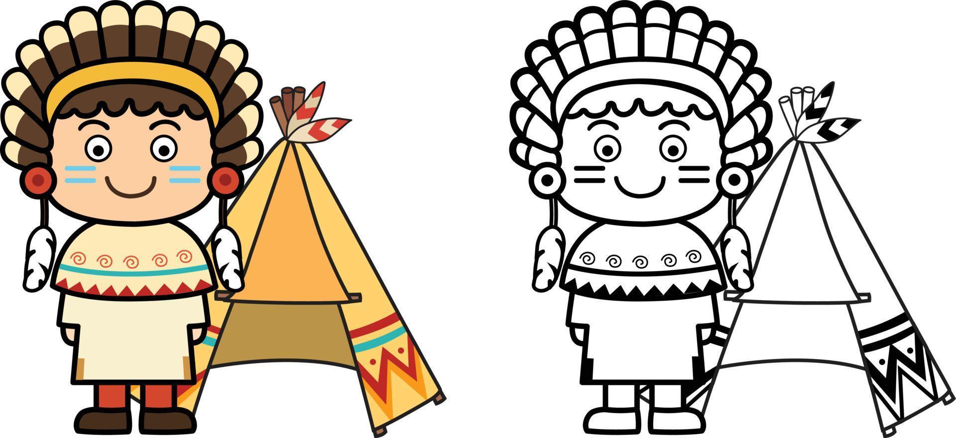 Illustration of educational coloring book vector