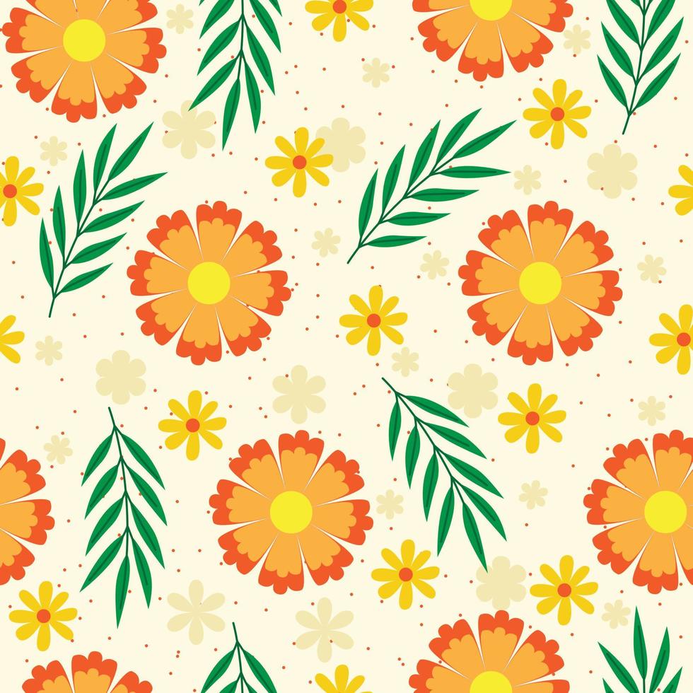 Floral seamless pattern Hand drawn colorful flowers Natural background with colorful painted flowers vector