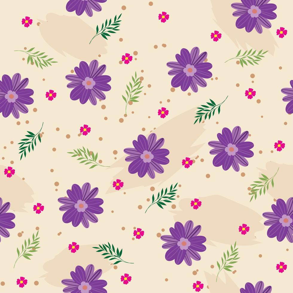 patrón floral sin fisuras dibujado a mano flores de colores fondo natural con coloridas flores pintadas vector