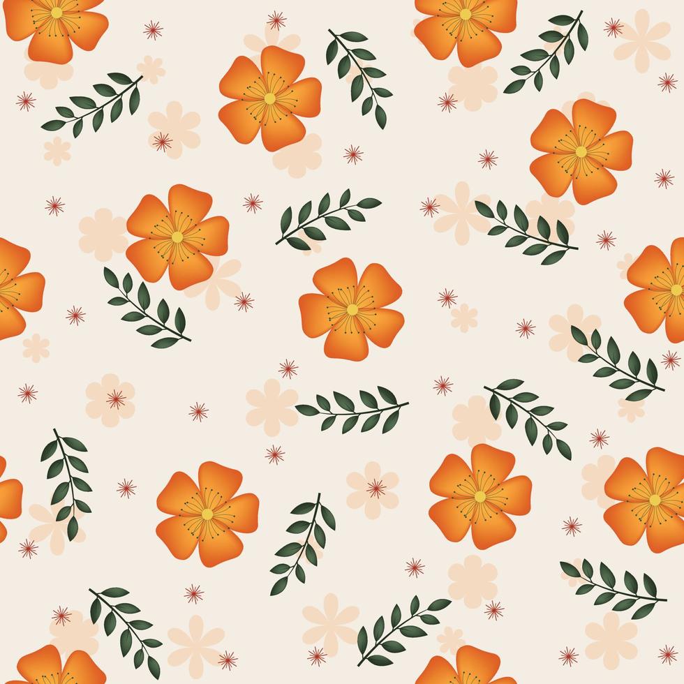 Floral seamless pattern Hand drawn colorful flowers Natural background with colorful painted flowers vector