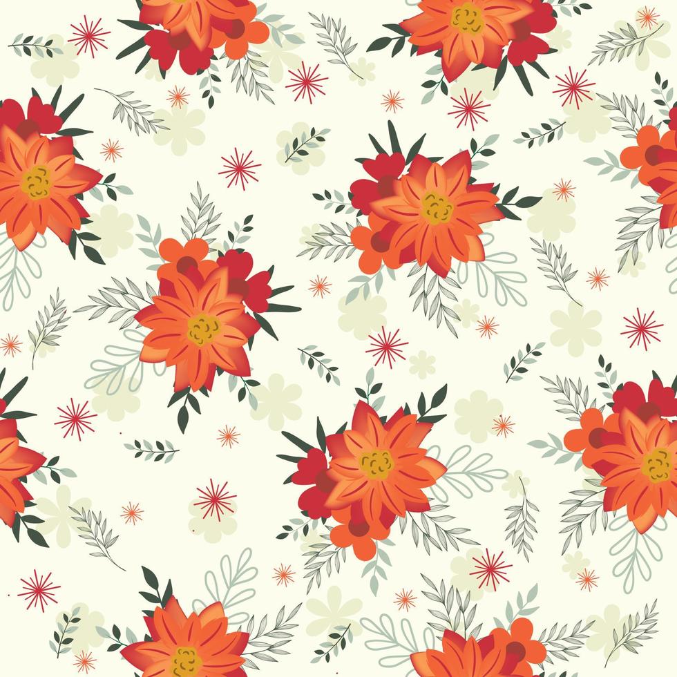 Floral seamless pattern Hand drawn colorful flowers Natural background with colorful painted flowers vector