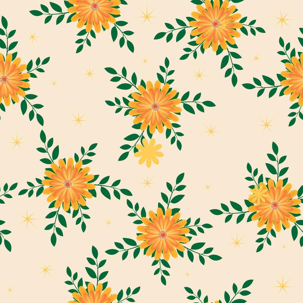 Floral seamless pattern Hand drawn colorful flowers Natural background with colorful painted flowers vector