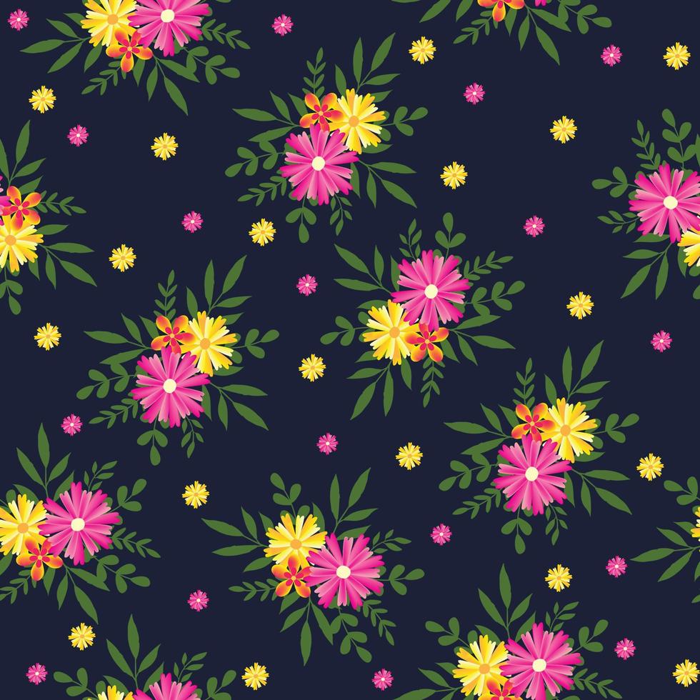 Floral seamless pattern Hand drawn colorful flowers Natural background with colorful painted flowers vector
