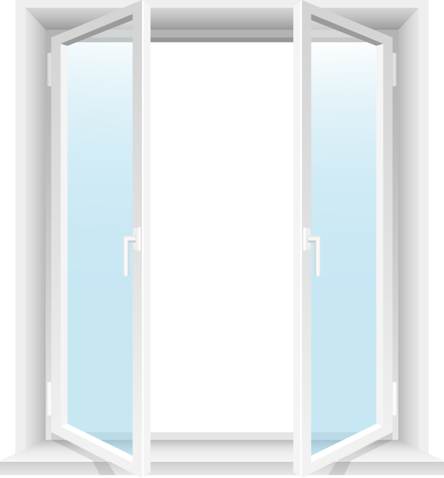 ventanas transparentes y cielo soleado clipart diseño ilustración png