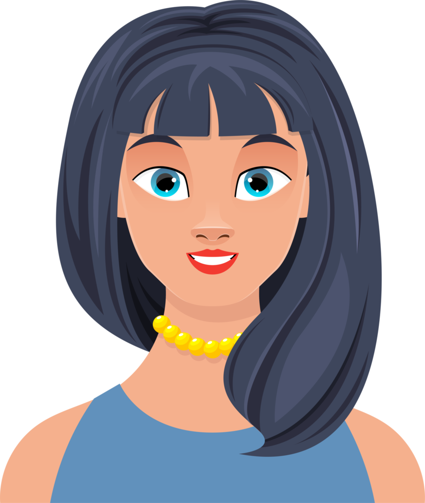 Woman face clipart design illustration png