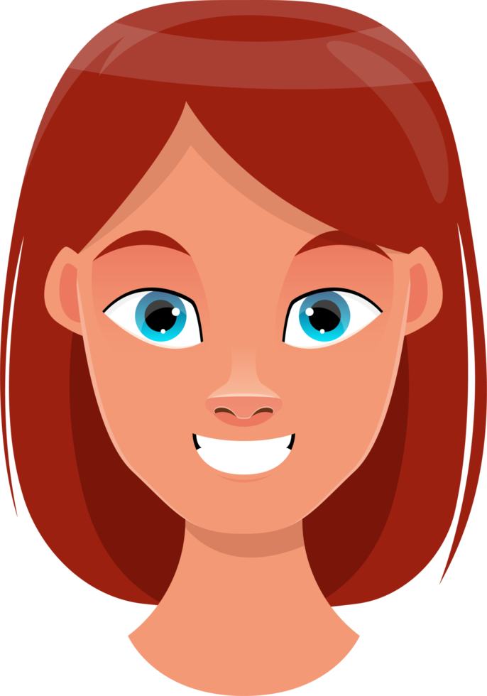 Woman face expression clipart design illustration png