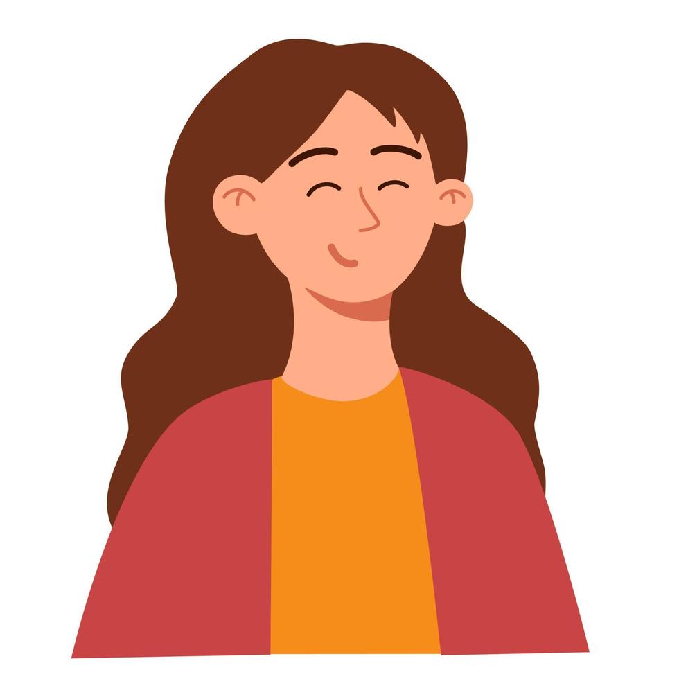 Female character. Young girl. People profile. Perfect for social media and business presentations, user interface, UX, graphic and web design, applications and interfaces. Vector illustration