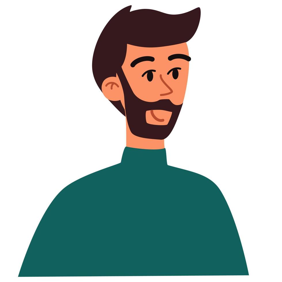 retrato masculino. perfil de personas perfecto para redes sociales y presentaciones comerciales, interfaz de usuario, ux, diseño gráfico y web, aplicaciones e interfaces. ilustración vectorial vector