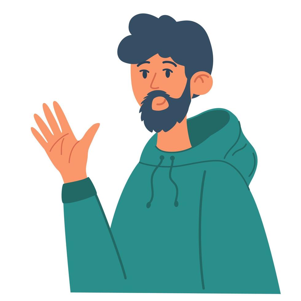 Male portrait. People profile. Perfect for social media and business presentations, user interface, UX, graphic and web design, applications and interfaces. Vector illustration
