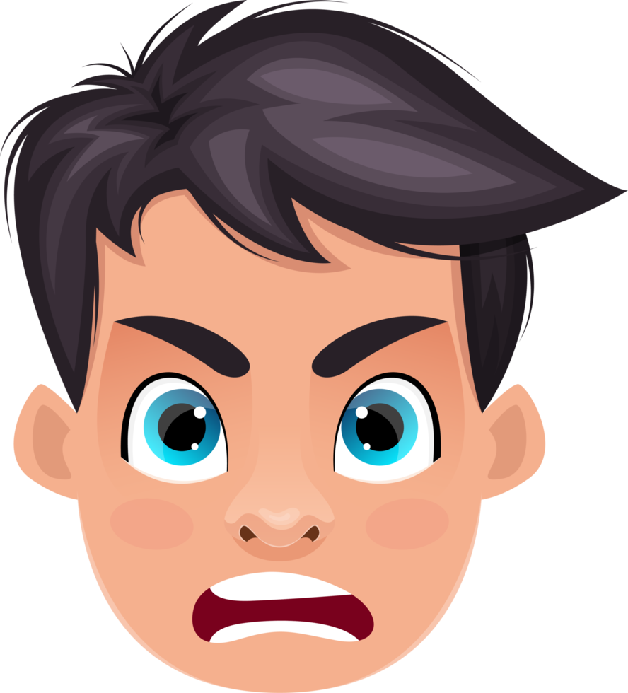 ilustração de design de clipart de expressão de rosto de criança png