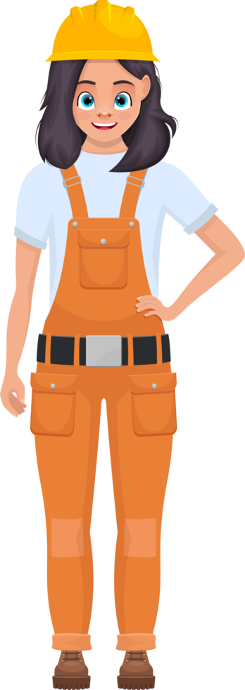 ilustração de design de clipart de trabalhador de menina png