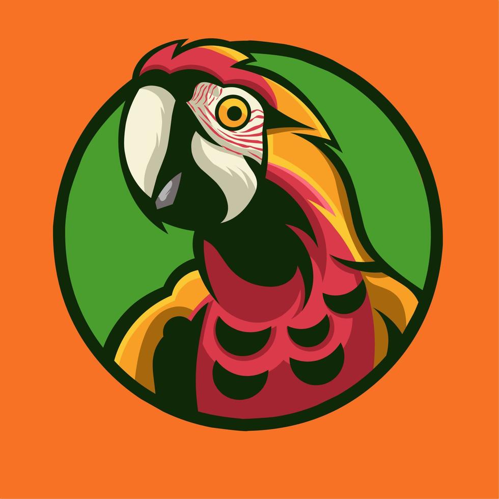 ilustración de pájaro guacamayo rojo vector