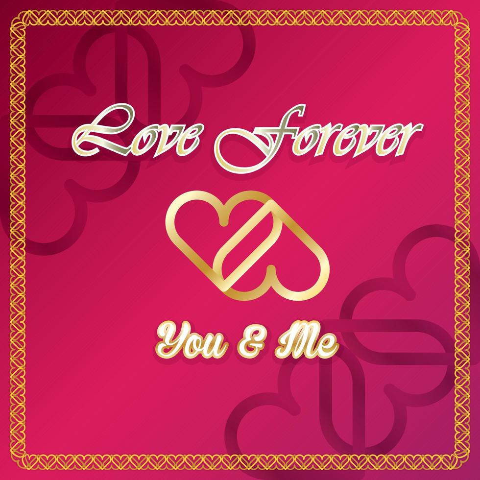 wedding card you and me love forever vector