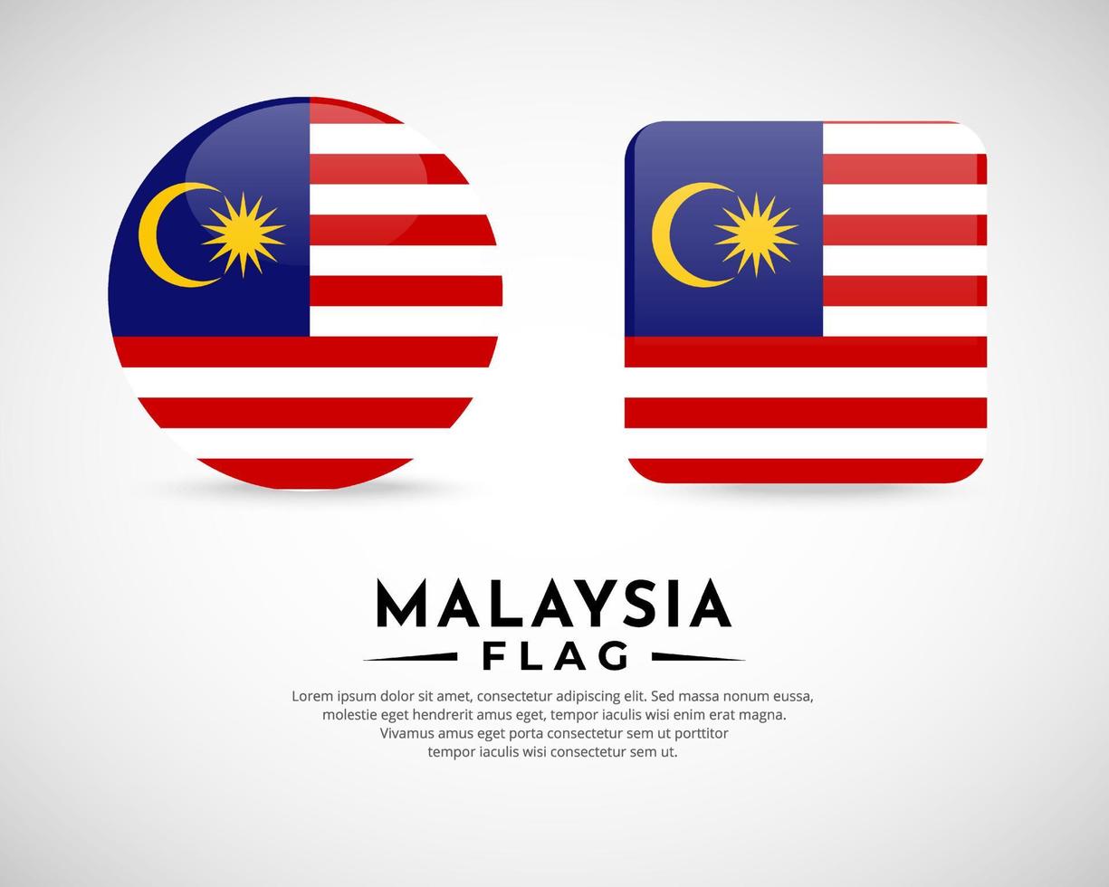 Collection of Malaysia flag emblem icon. Finland flag symbol icon vector. vector