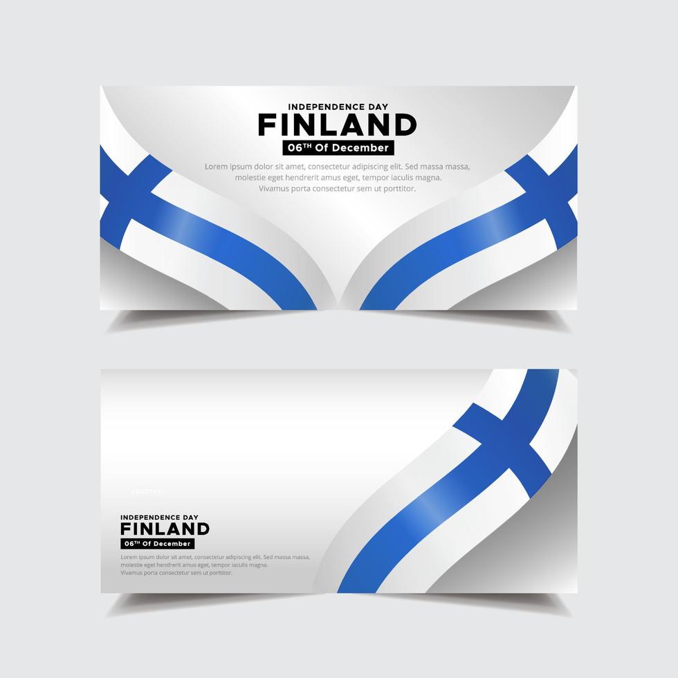 Collection of Finland independence day design banner background vector