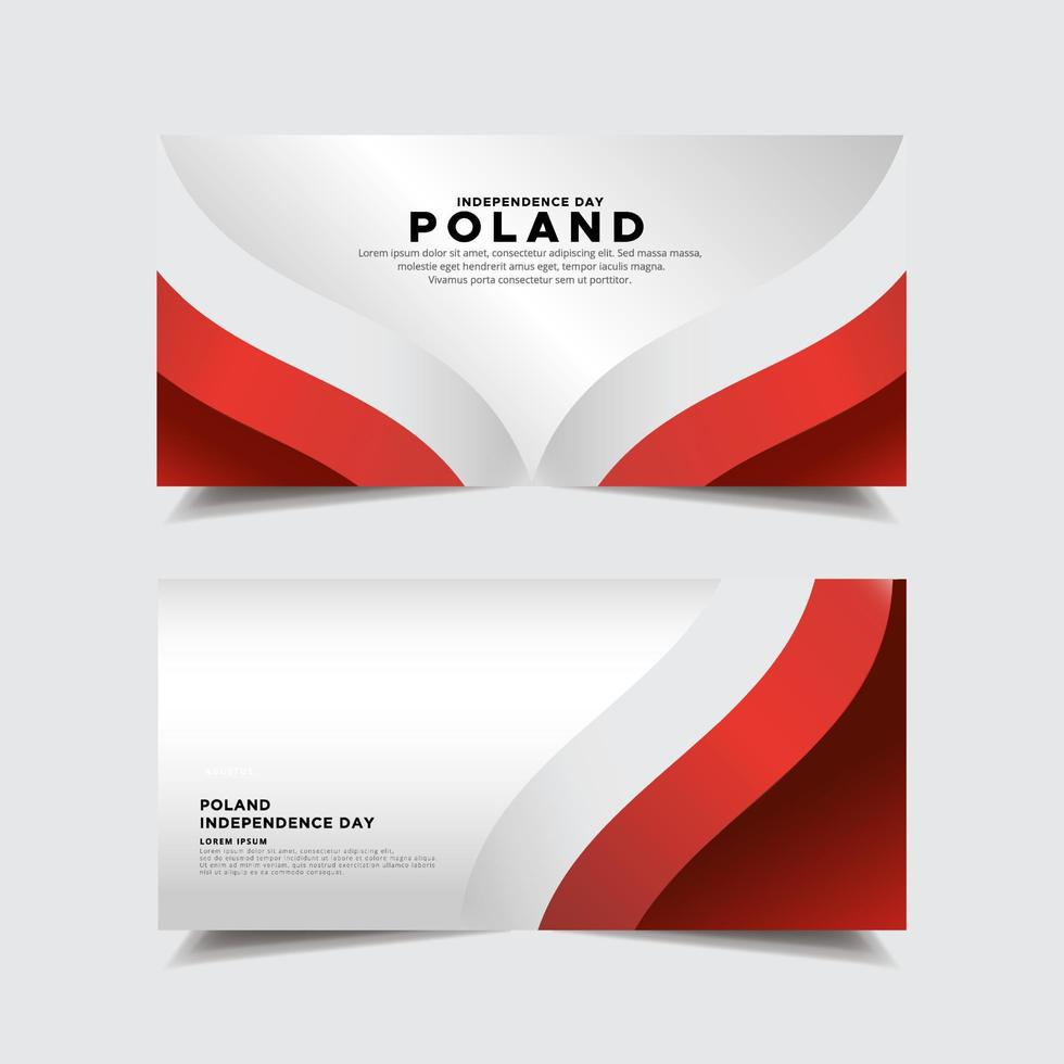 Collection of Poland independence day design banner background. vector