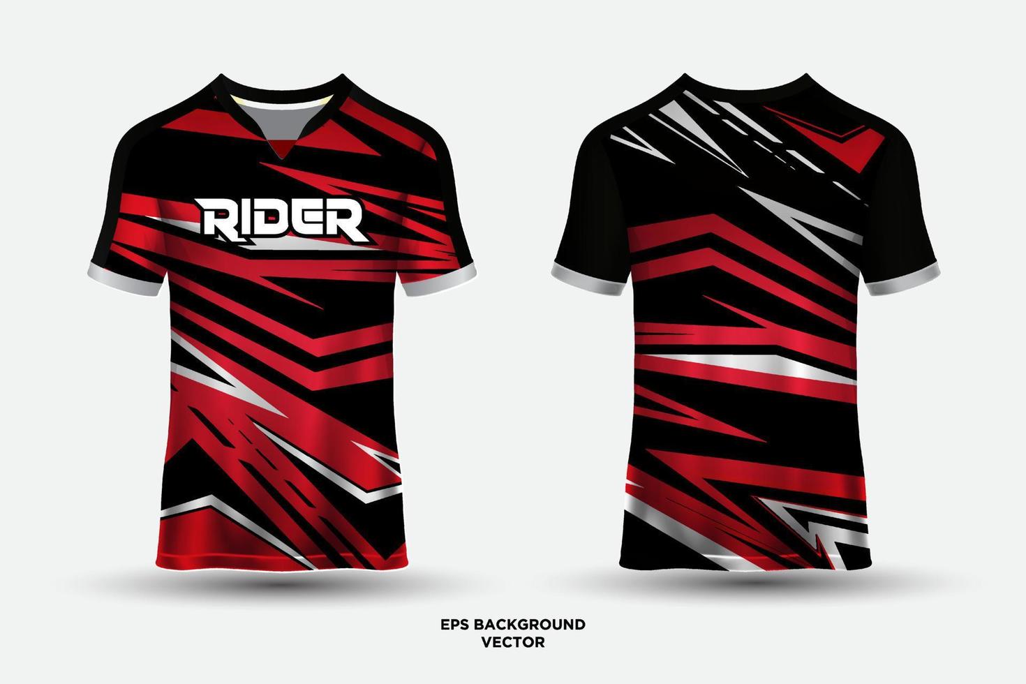 vector de diseño de jersey de carreras rojo y negro con elementos geométricos