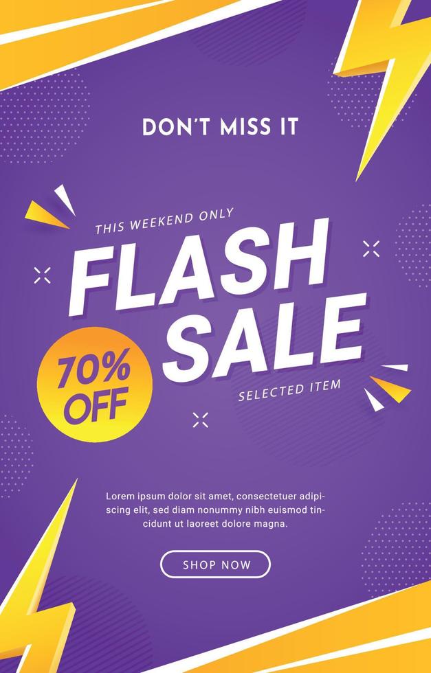 Flash Sale Poster Banner Template Concept vector