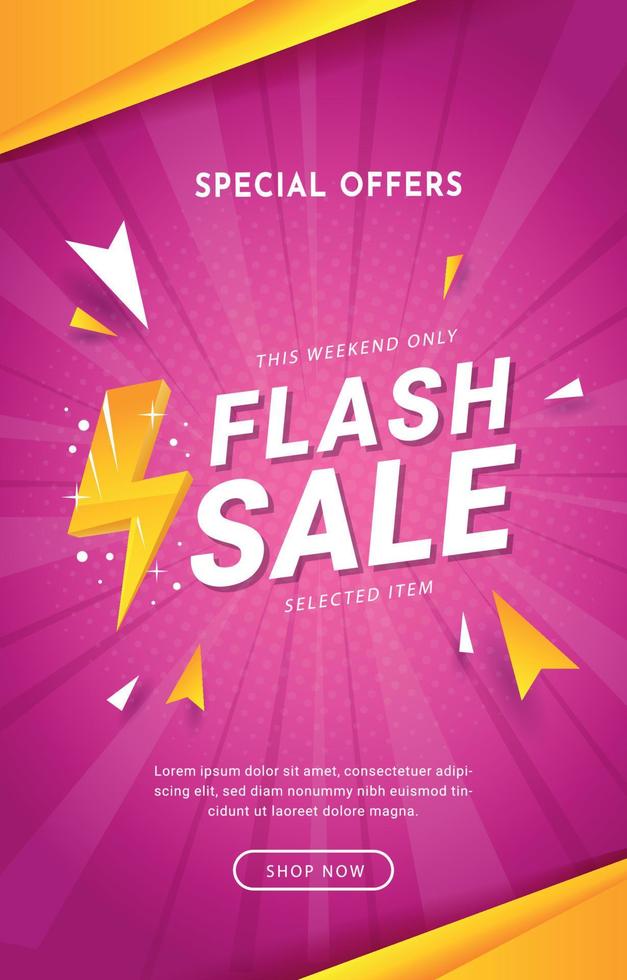 Flash Sale Poster Template Concept vector