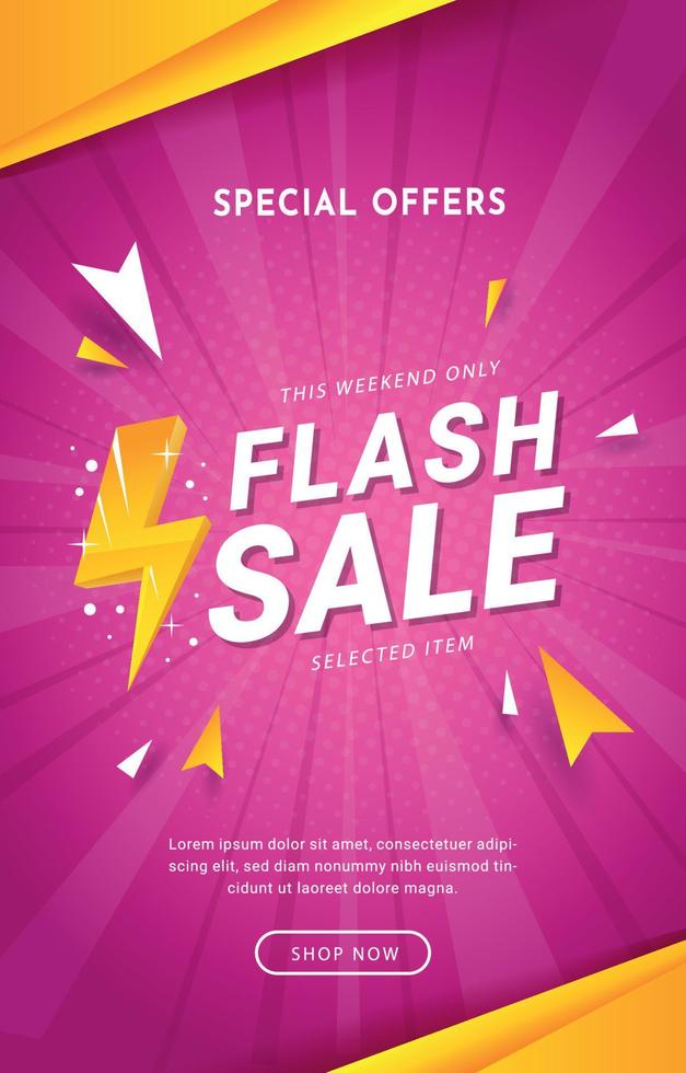 Flash Sale Poster Template Concept vector