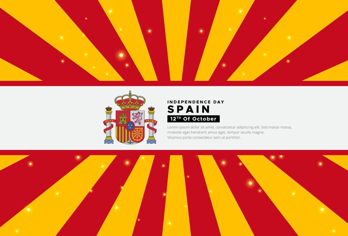 increíble diseño del día de la independencia de españa con el vector de fondo sunburst