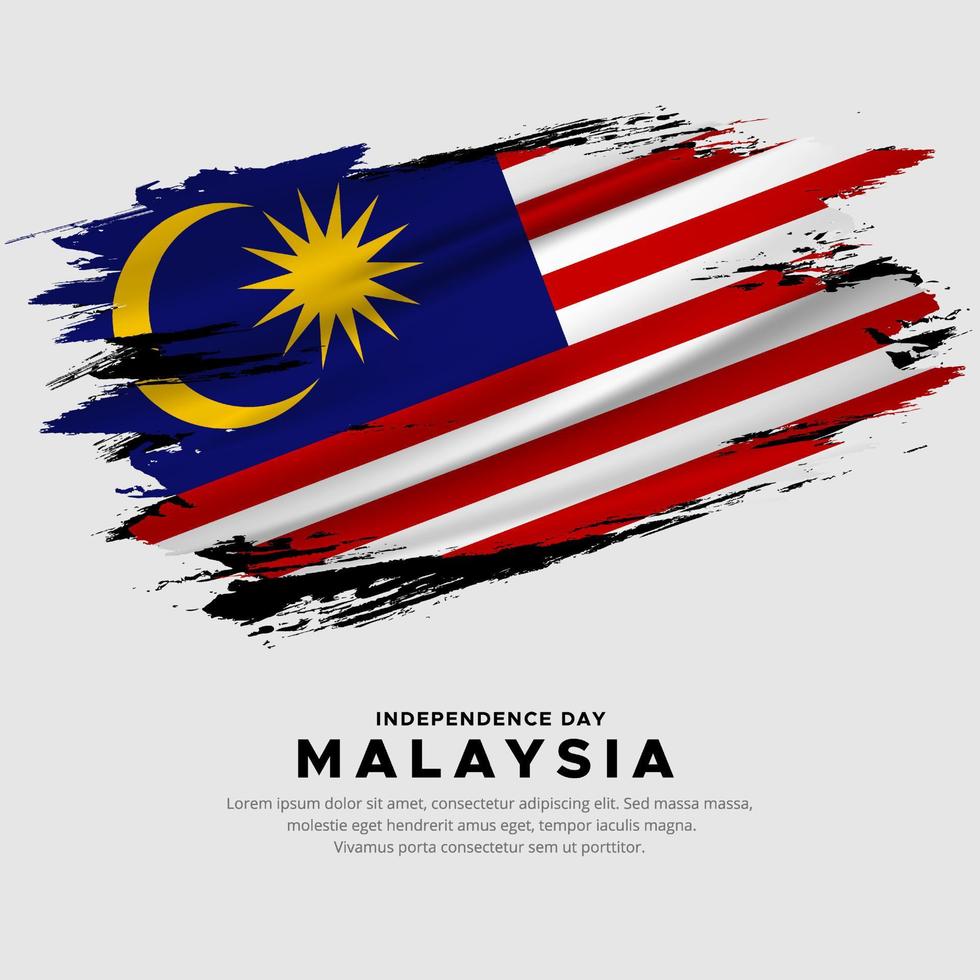 New design of Malaysia independence day vector. Malaysia flag with abstract brush vector