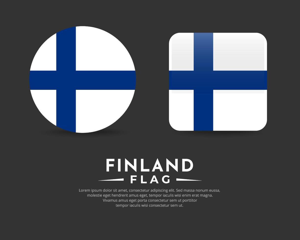 colección de icono del emblema de la bandera de finlandia. Vector de icono de símbolo de bandera de Finlandia.