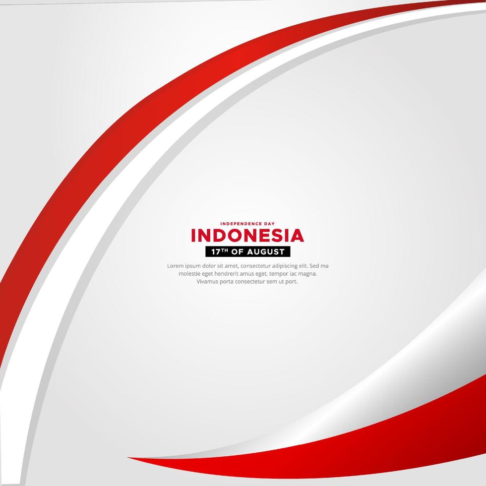 vector de fondo de diseño de día de la independencia de indonesia simple y limpio