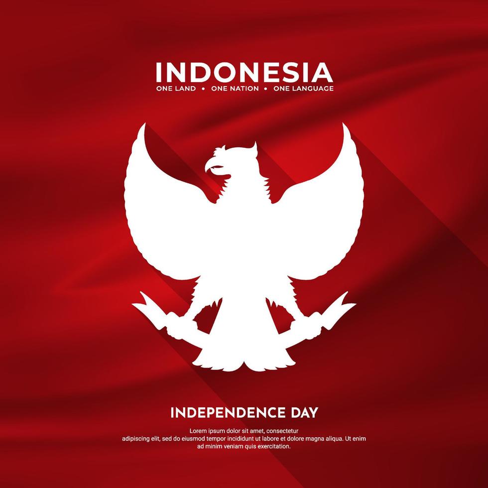 fantástico cartel de diseño del día de la independencia de indonesia adecuado para promoción, telón de fondo, papel tapiz. vector