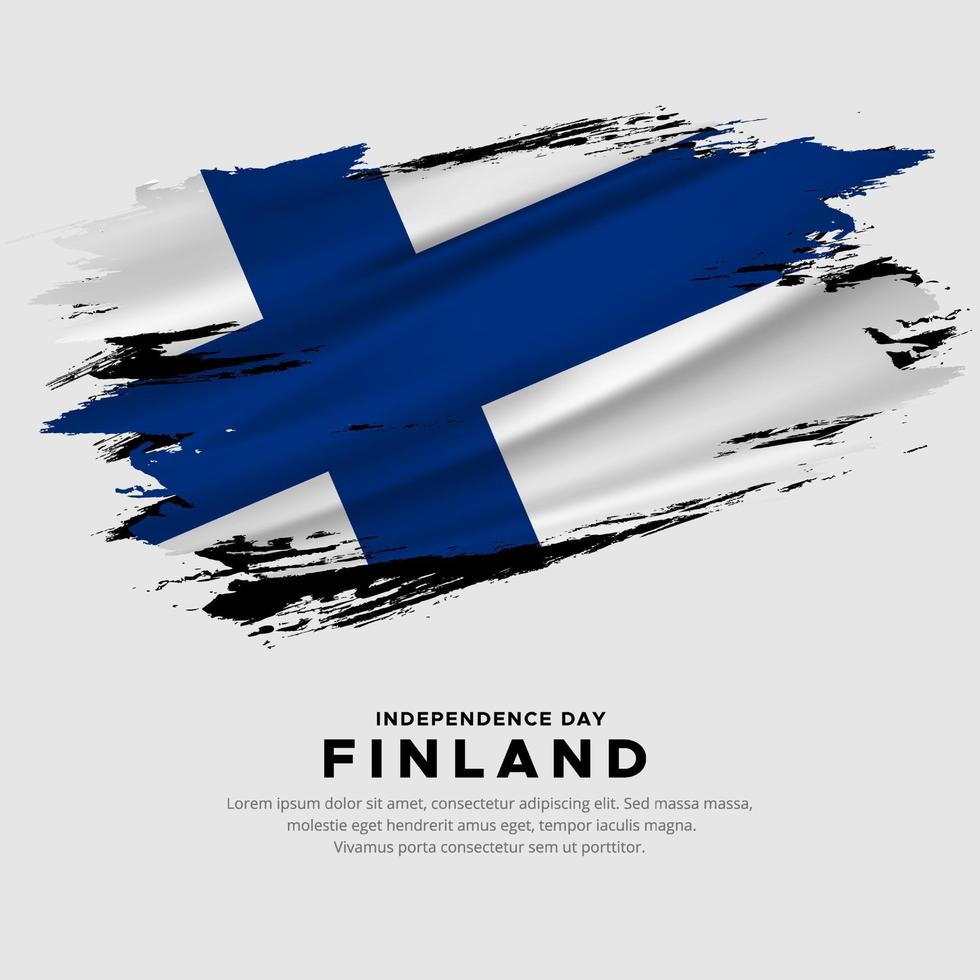 New design of Finland independence day vector. Finland flag with abstract brush vector