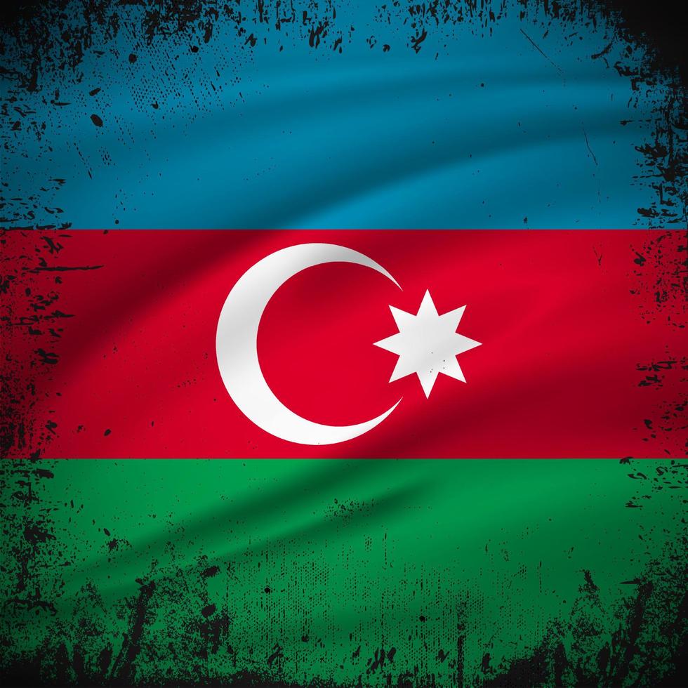 vector de fondo abstracto de la bandera de azerbaiyán con estilo de trazo grunge. ilustración vectorial del día de la independencia de azerbaiyán.