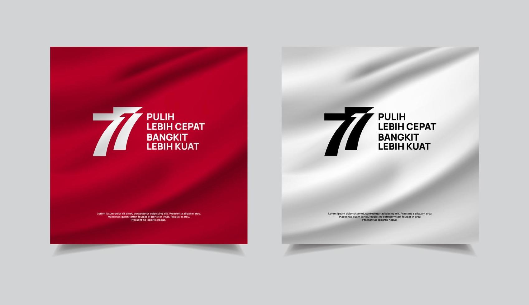 colección de 77 vectores de fondo de diseño de bandera de indonesia.