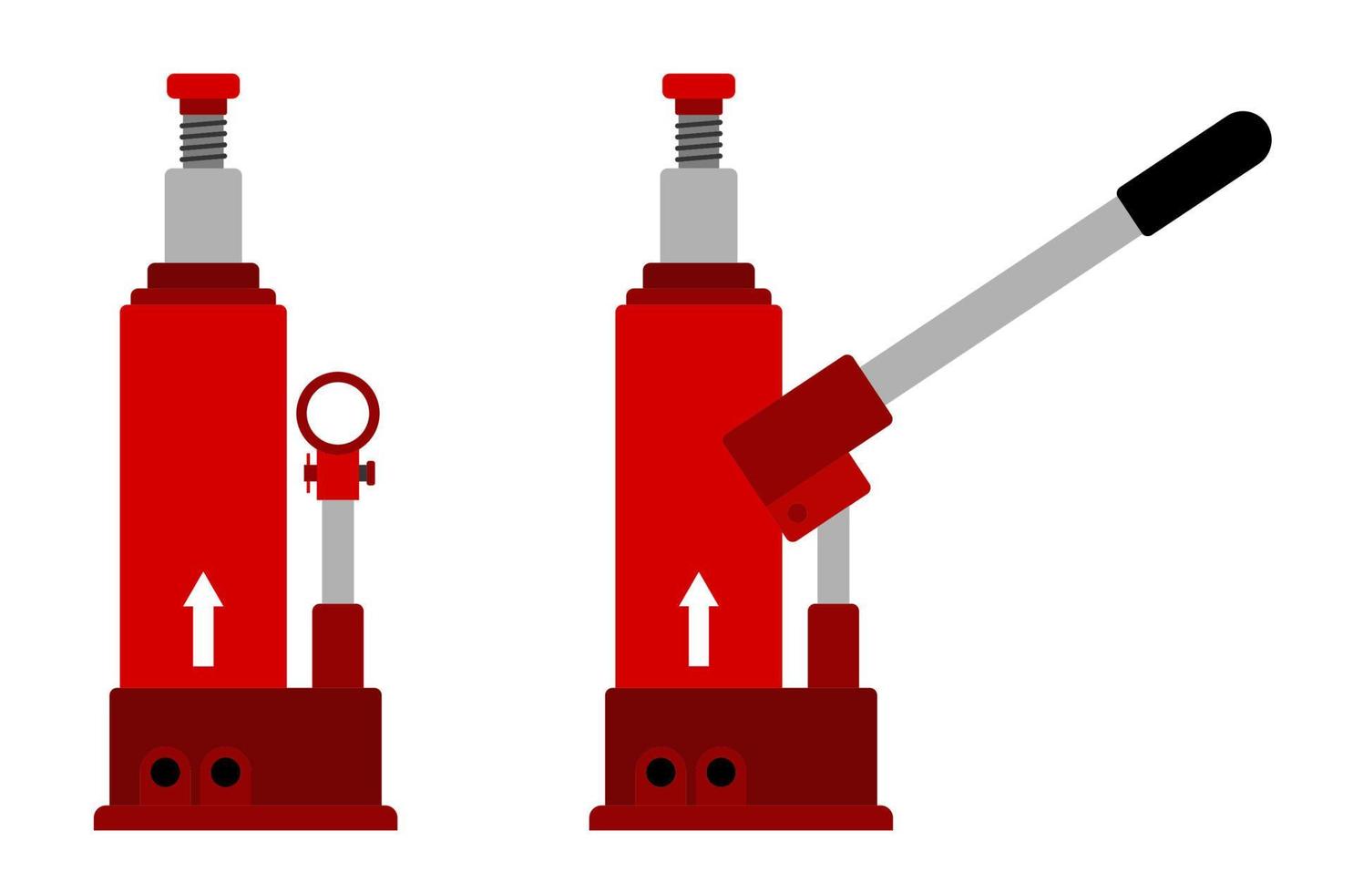 Hydraulic car jack icon. Car belt in repair shops. Increased lift. Lifting the transport to change wheels. Color vector