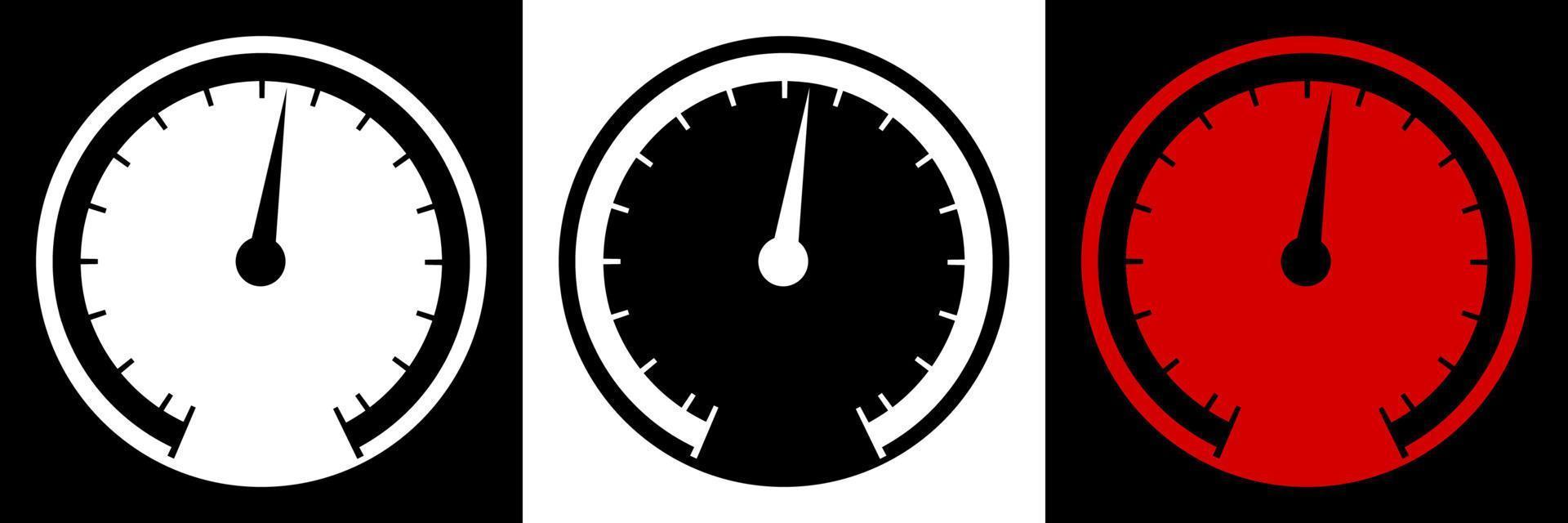 Car gauges, speedometer. Modern car dashboard element. Vector icon in flat style