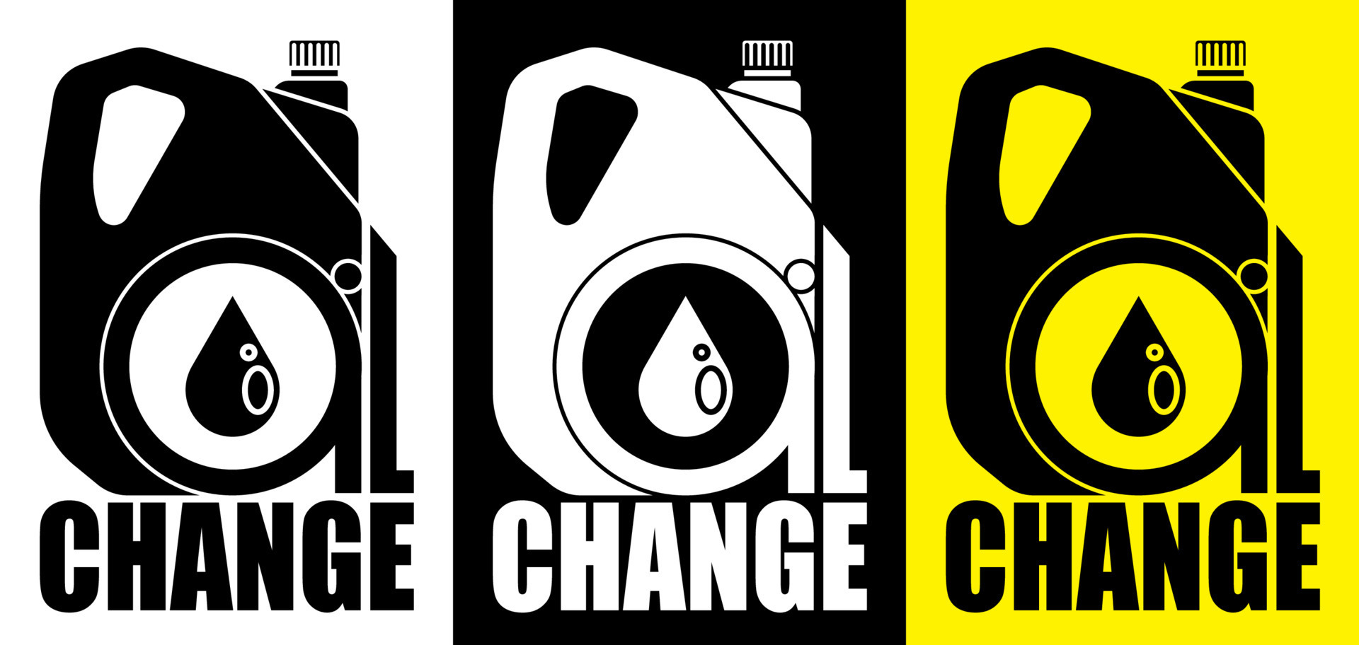 car oil change logo with canister. Stable machine engine operation. Car