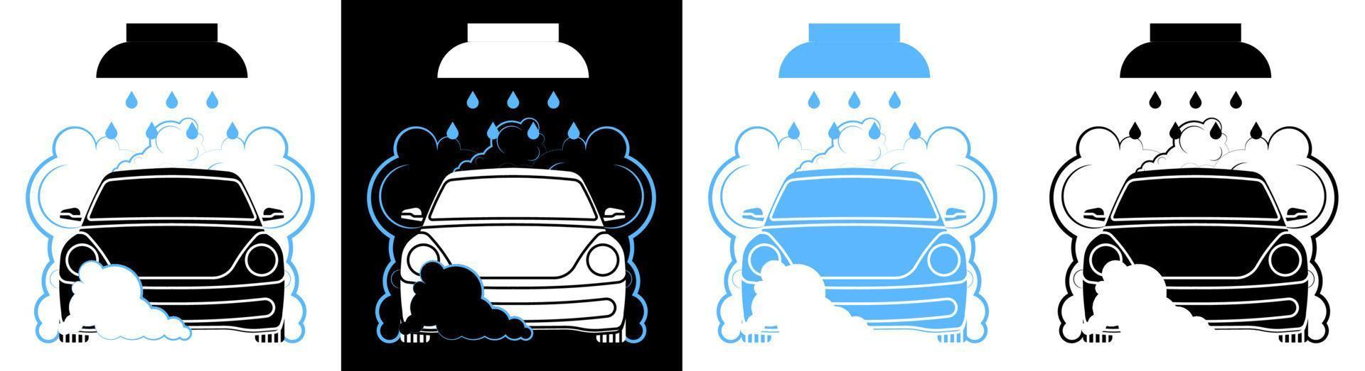 Icon. Machine in an automatic car wash. Car cleanliness and maintenance of technical condition in the service center. Vector