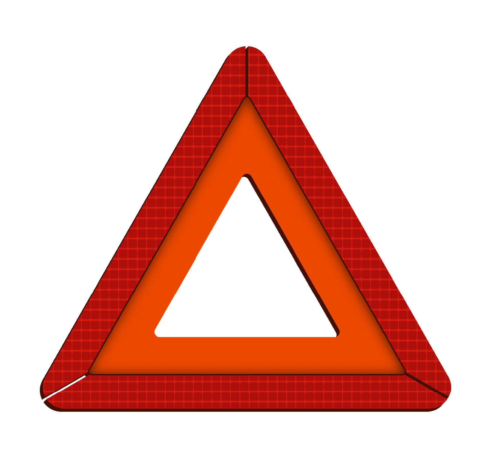 Warning triangle. Emergency stop sign in case of breakdown. Car
