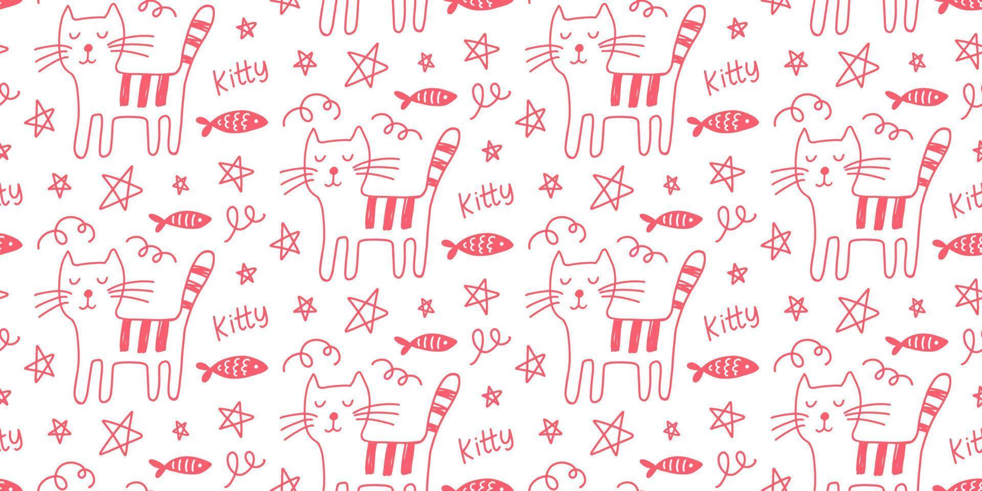 Vector Cat seamless pattern