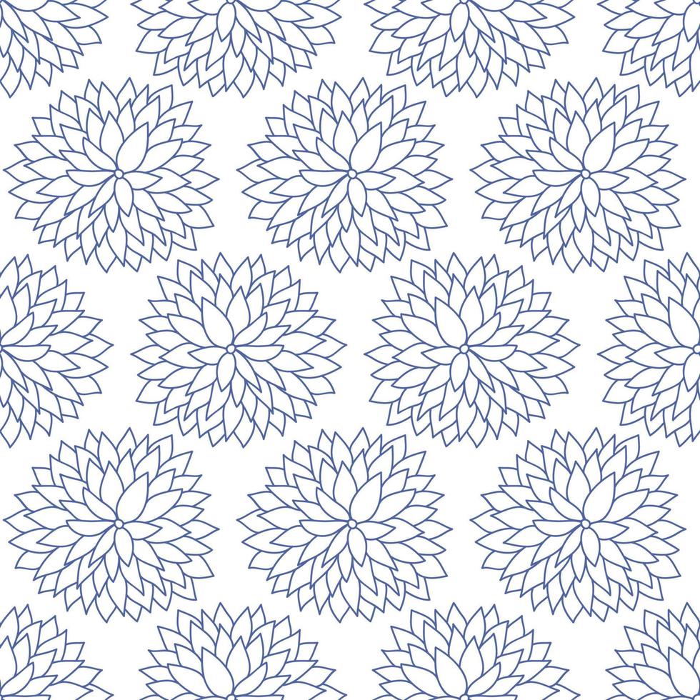 Vector Japanese, Chinese blue floral seamless pattern