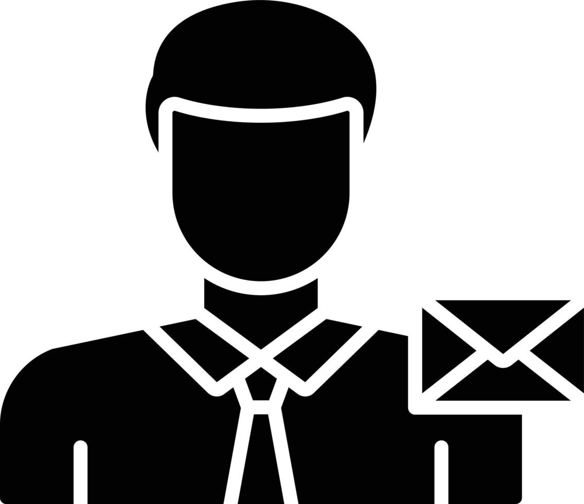 Post Office Clerk Male Icon Style vector